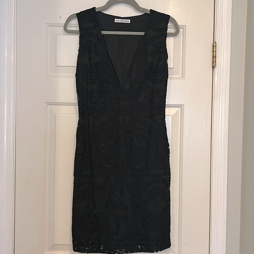 Custom black lace dress